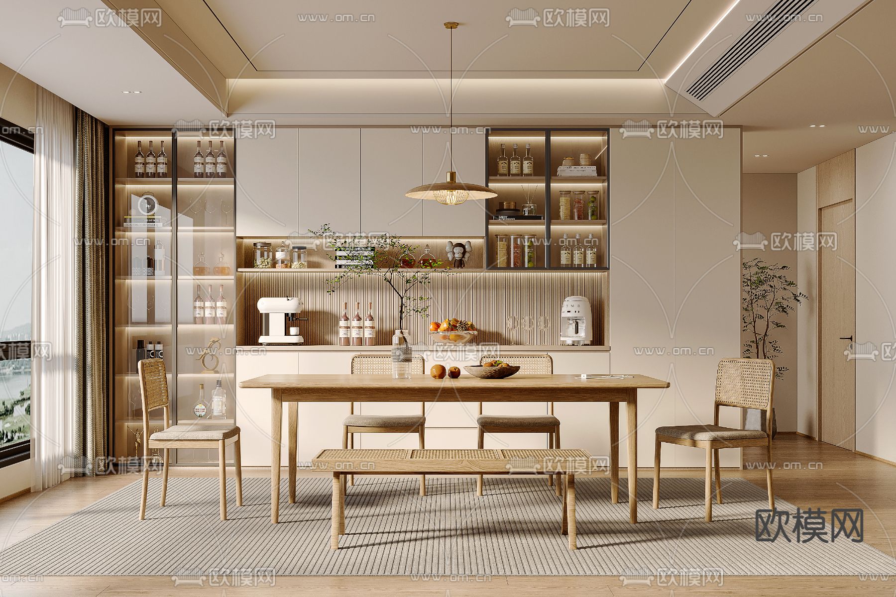 北欧餐厅3d模型下载