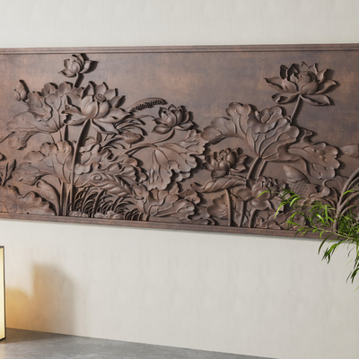  中式雕花墙饰挂件su模型 