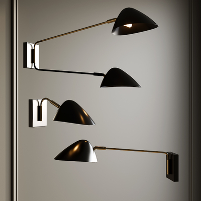  现代金属壁灯su模型 