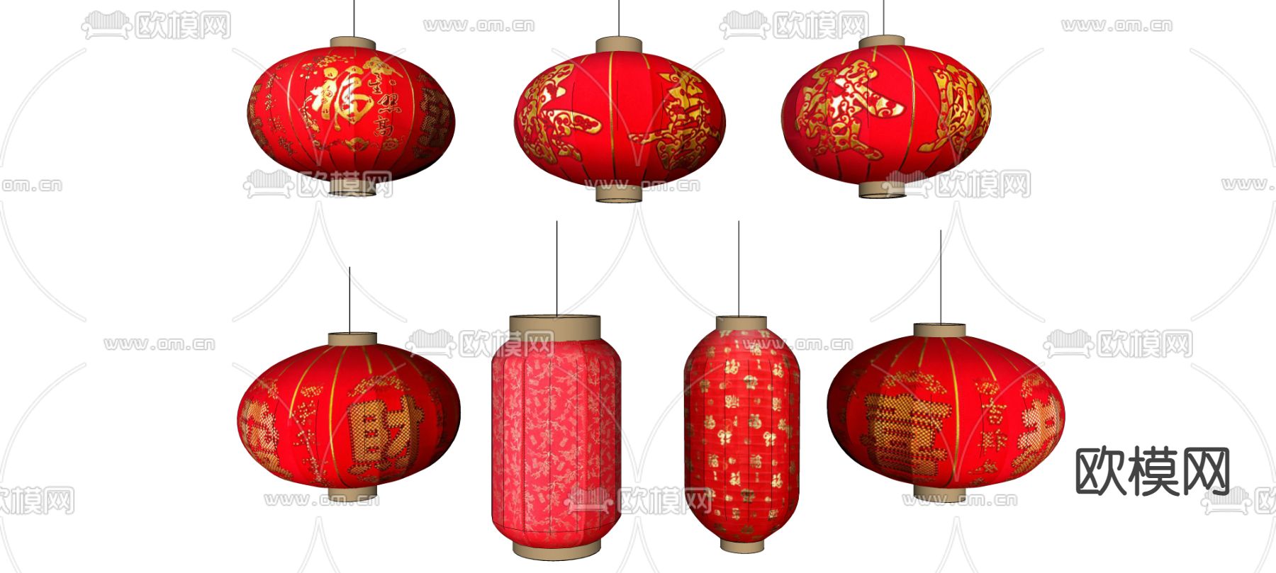日式灯笼su模型下载（渲染图2）