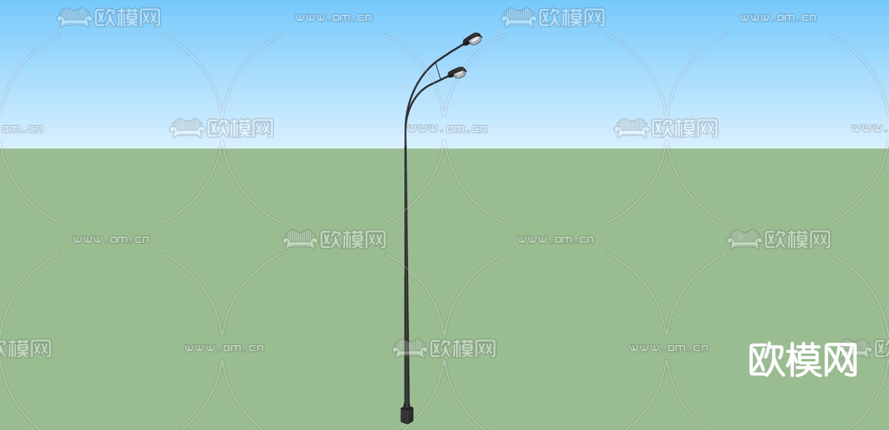 公路路灯su模型下载（渲染图2）