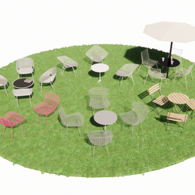  休闲户外座椅su模型 