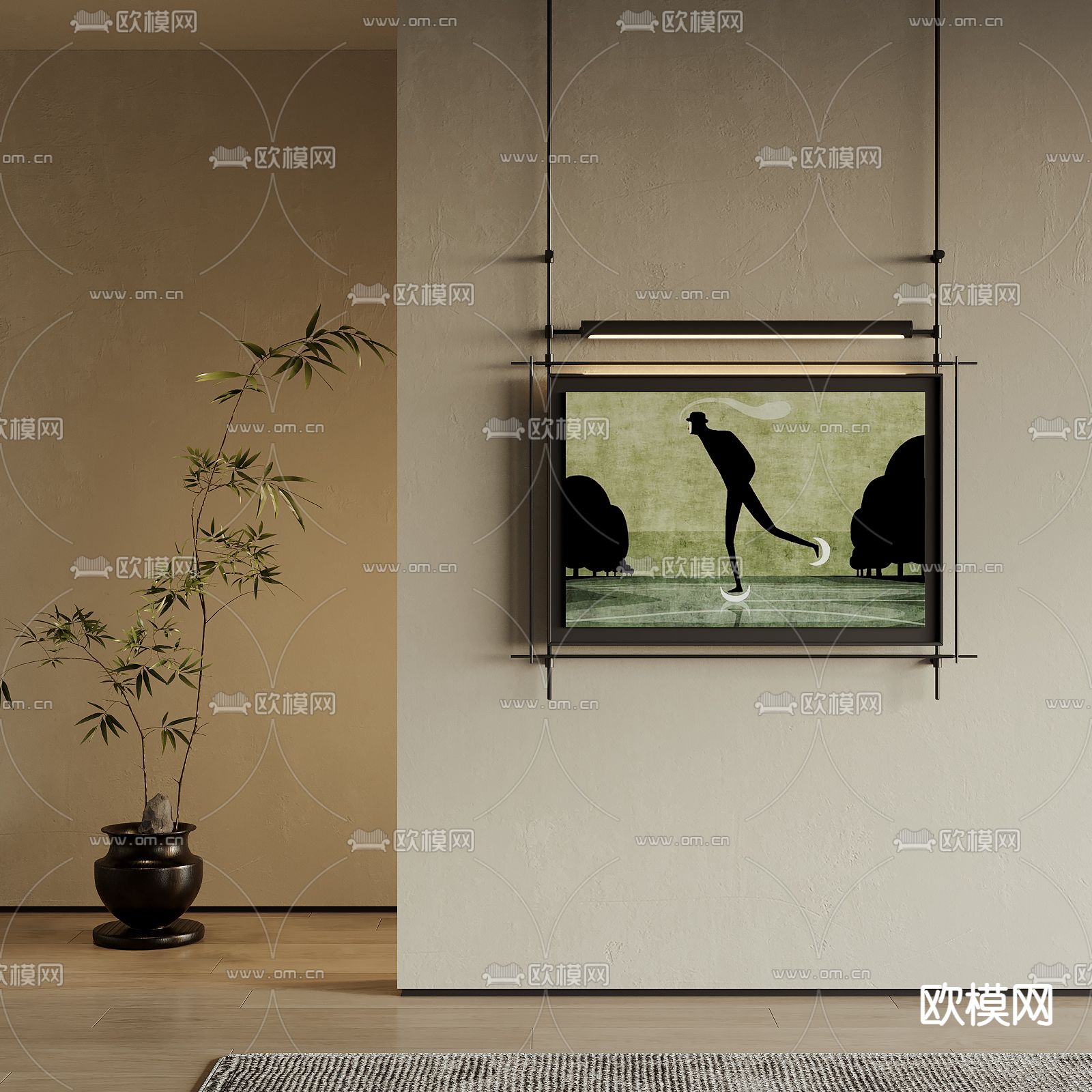 中古风装饰画su模型