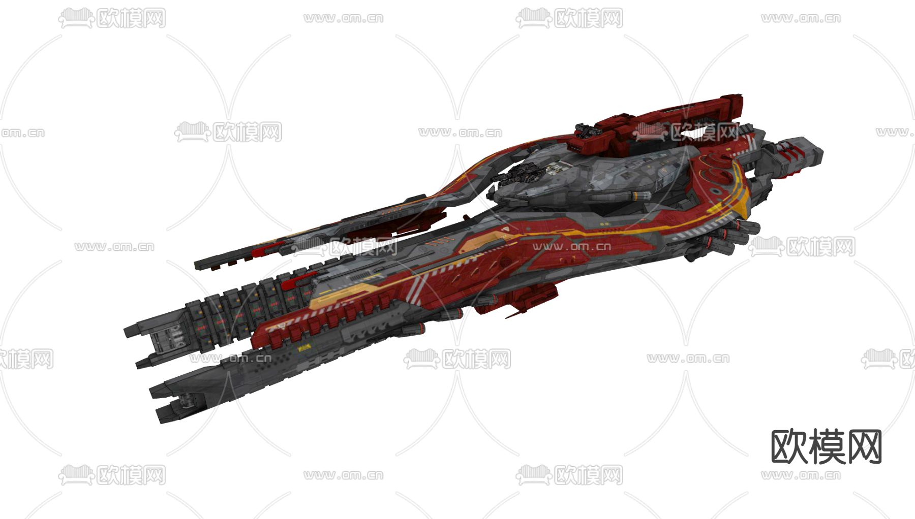 宇宙未来飞船su模型下载（渲染图2）