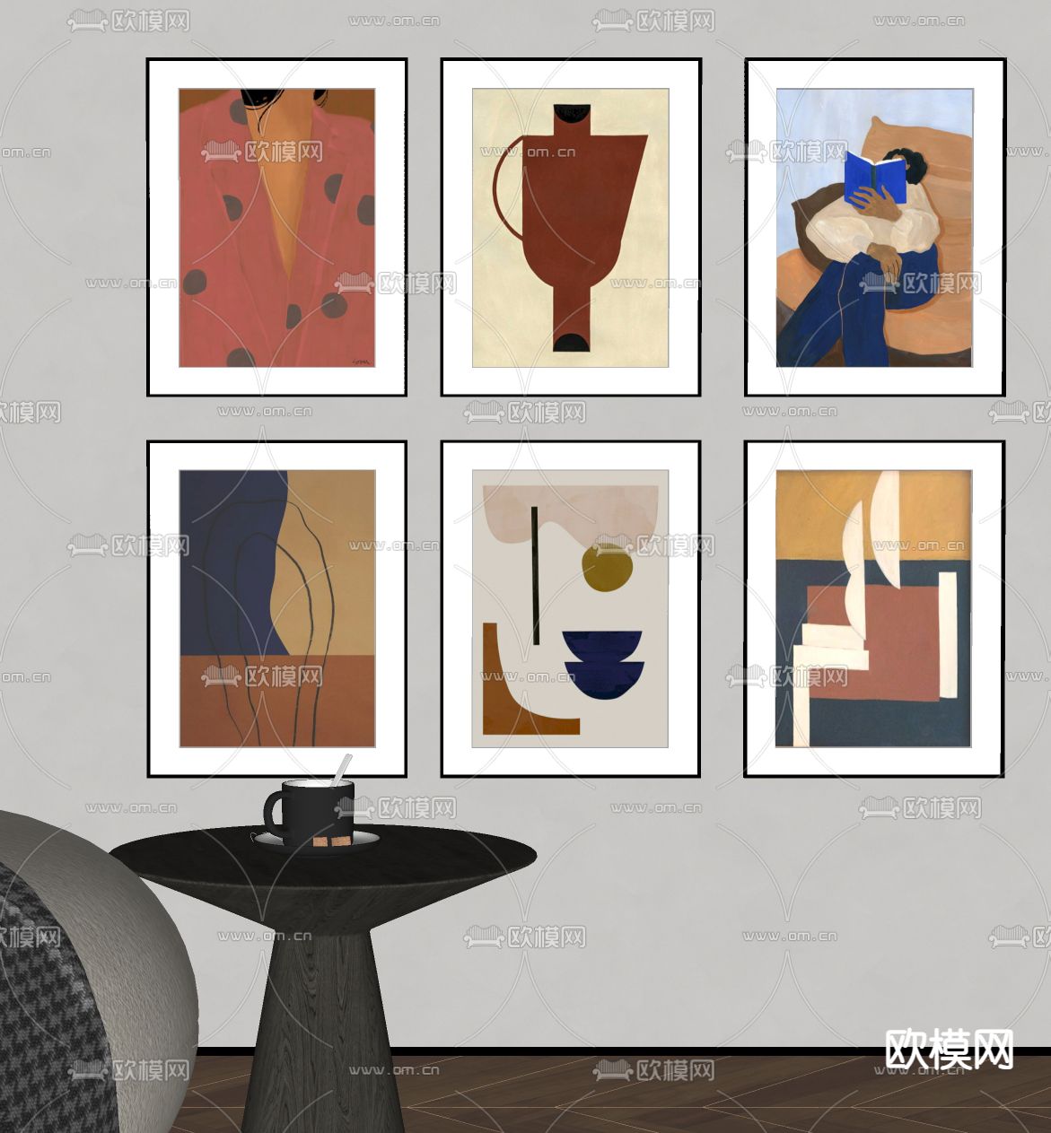 装饰画 挂画su模型下载（渲染图2）