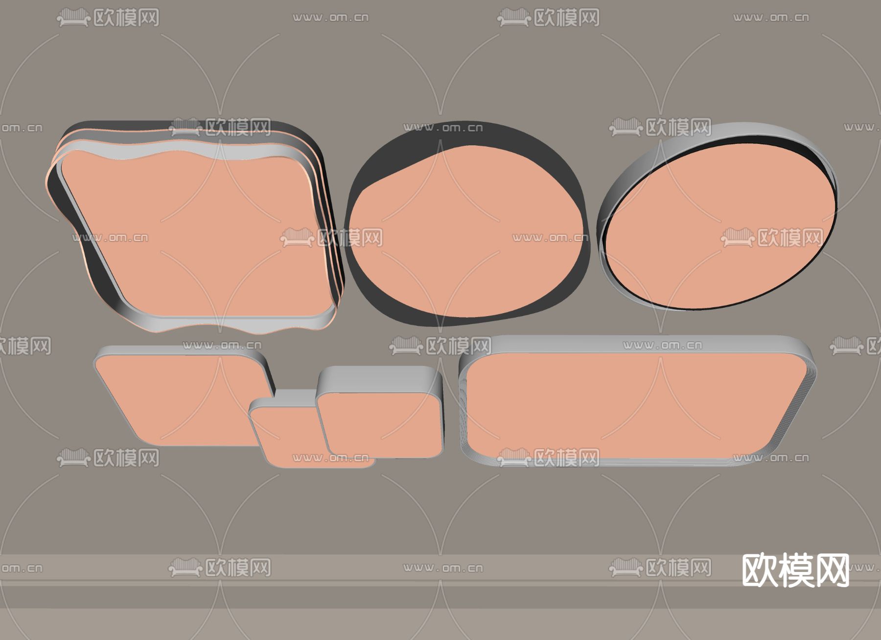 现代吸顶灯su模型下载（渲染图2）