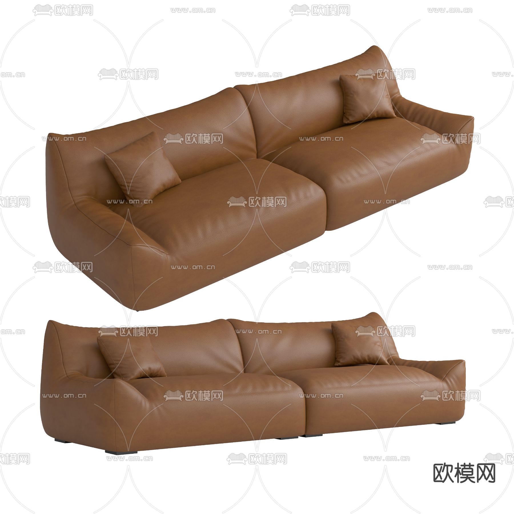 Minotti软体沙发 双人沙发3d模型下载