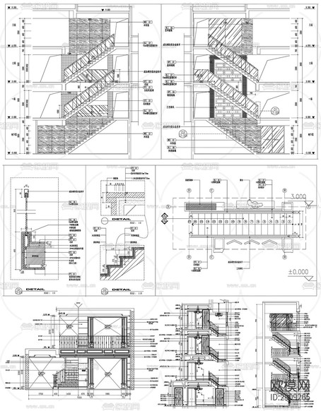 樓梯設(shè)計CAD施工圖下載(渲染圖1)