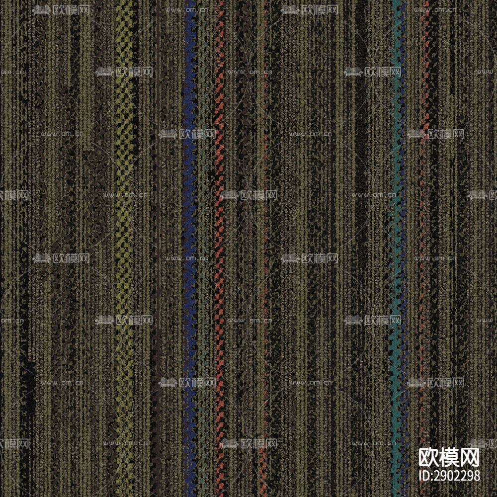 现代彩色条纹块状地毯 深棕色地毯下载