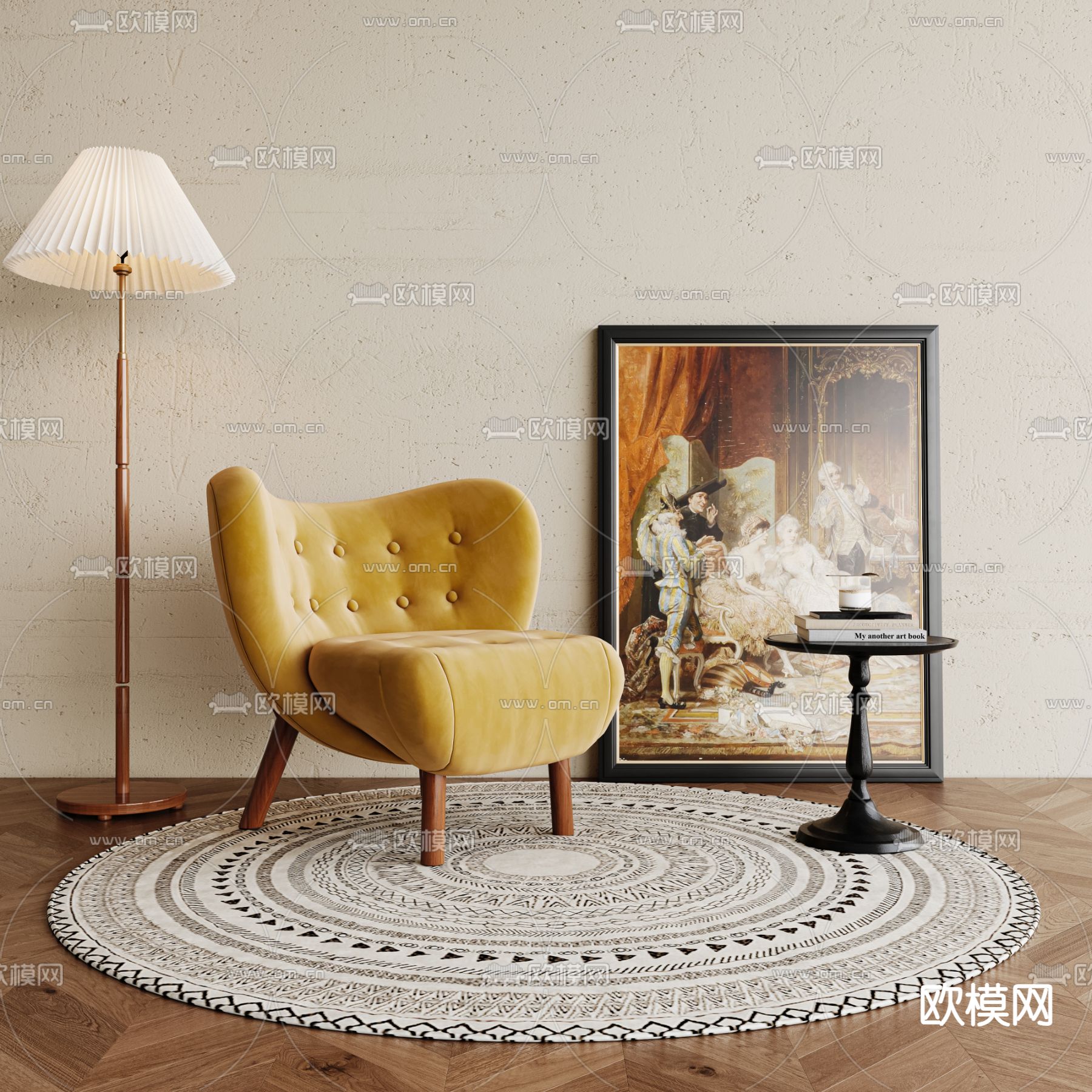 现代休闲椅su模型下载