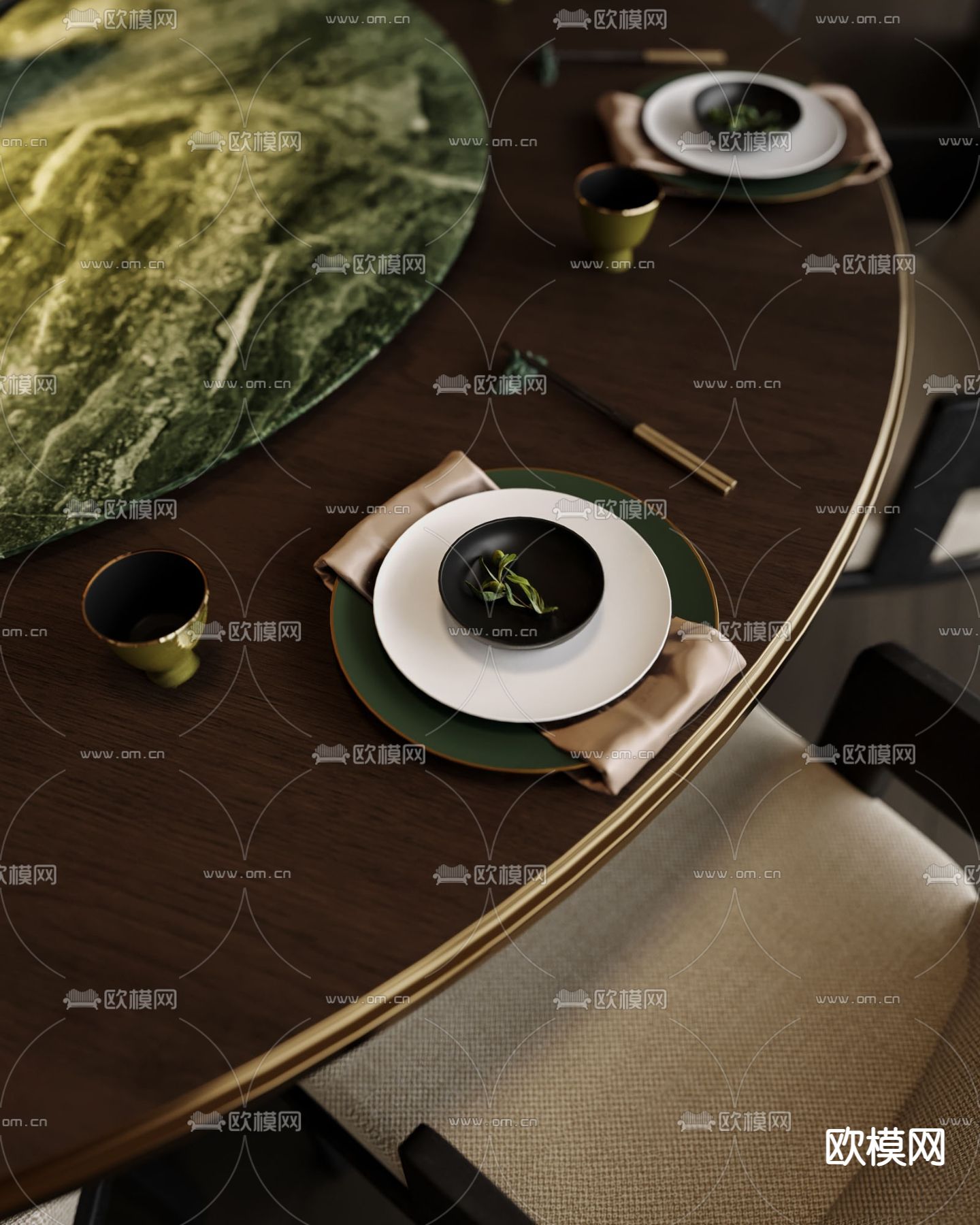 餐具 餐盘su模型下载（渲染图1）