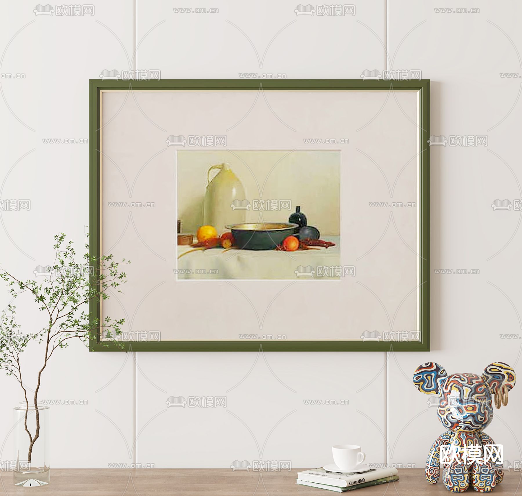 简欧装饰画 挂画su模型下载（渲染图1）