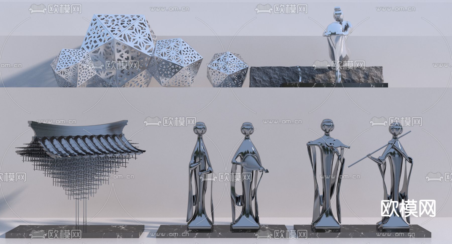 艺术雕塑 大厅雕塑3d模型下载