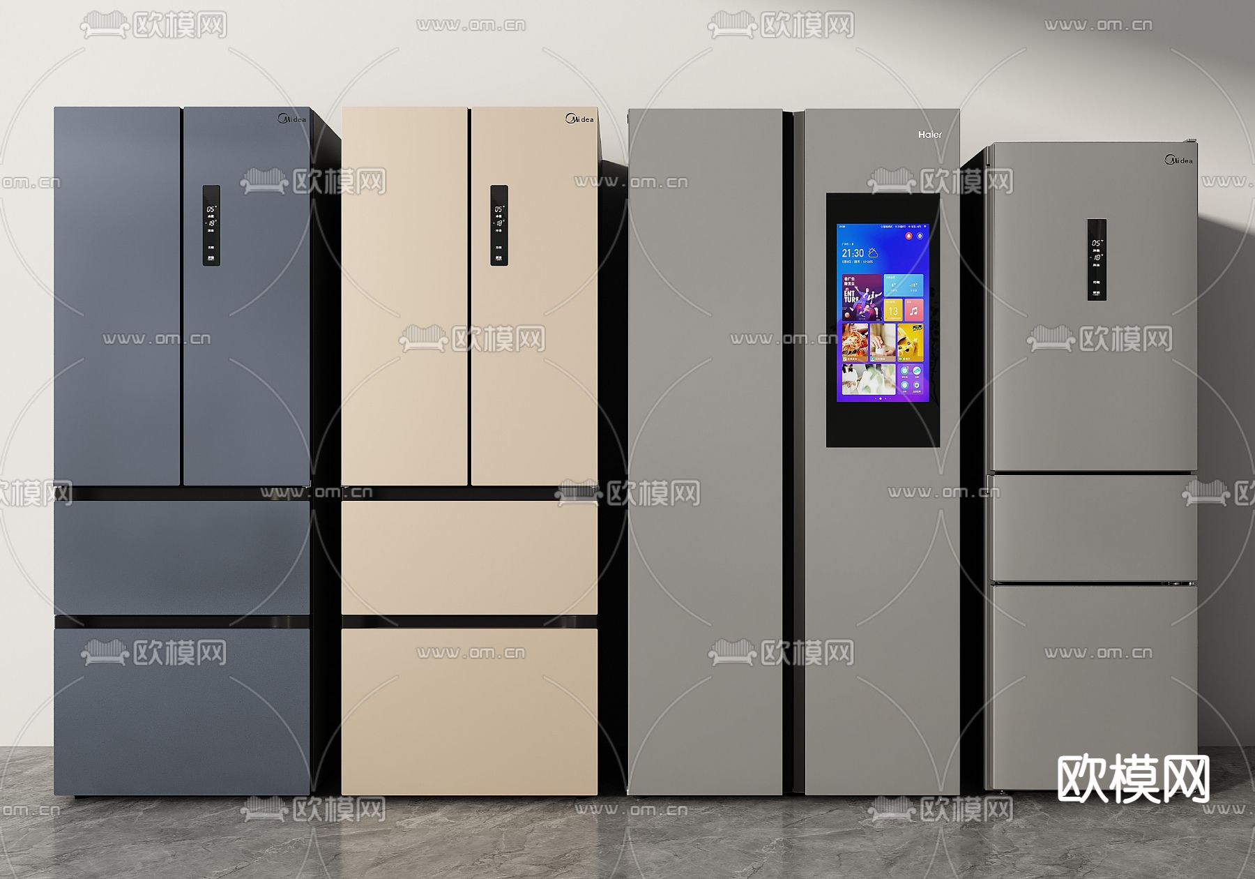 双门冰箱 智能冰箱3d模型下载