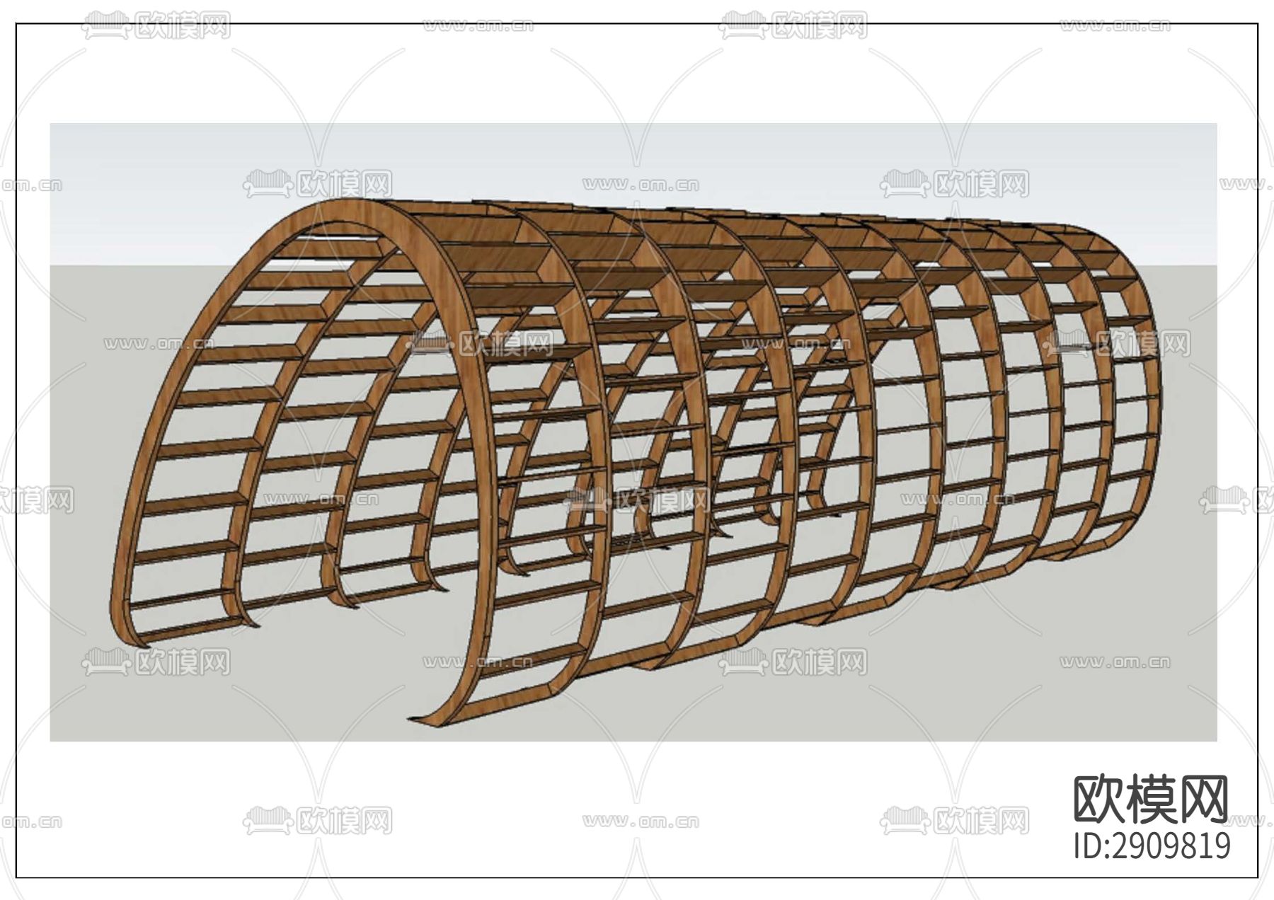 异型花架cad大样图下载（渲染图1）