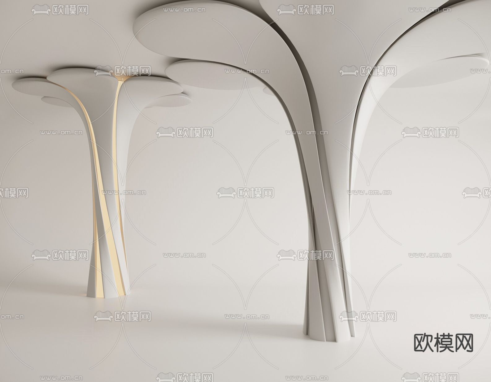 现代柱子su模型下载（渲染图1）