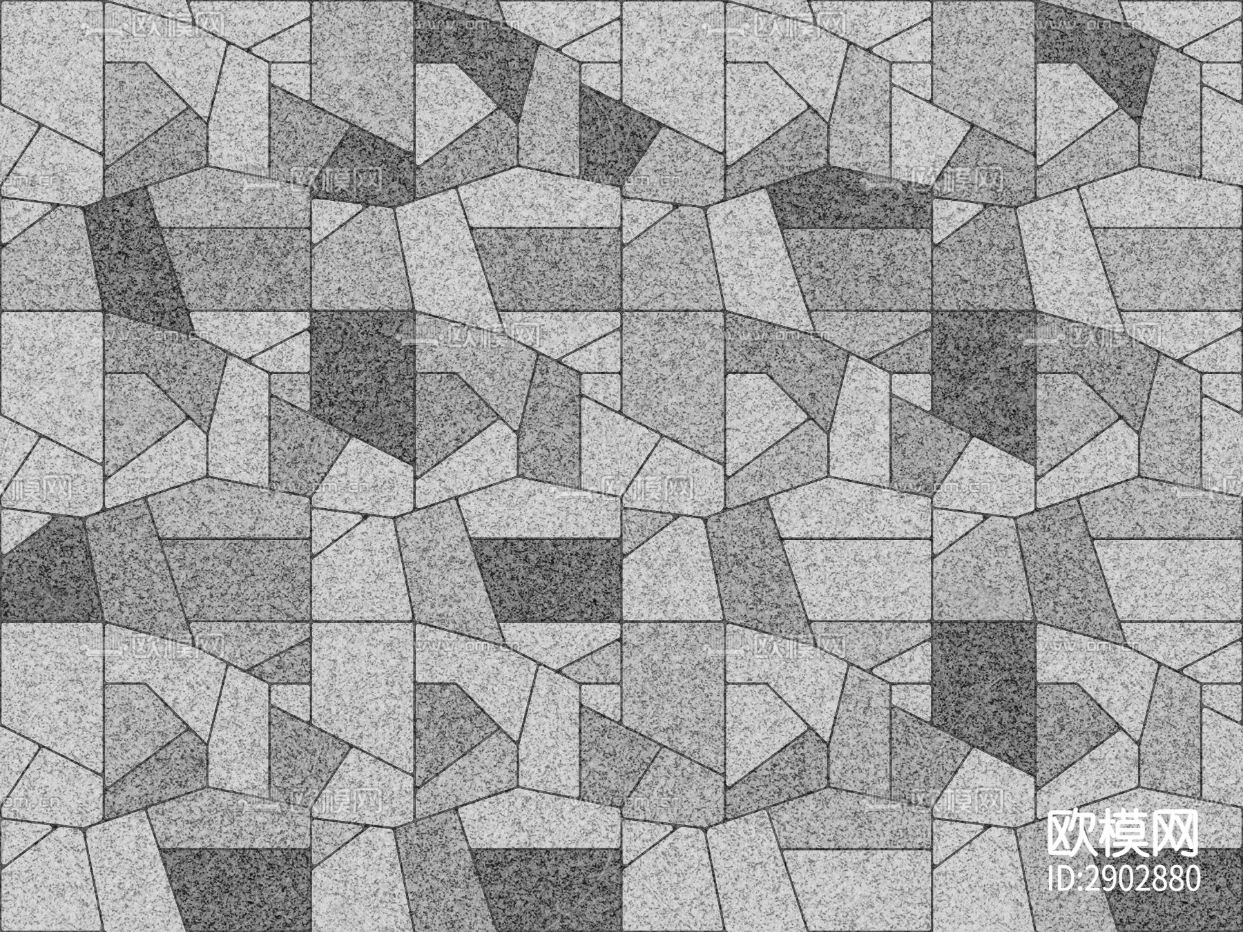 无缝密拼混铺冰裂纹碎拼石材下载