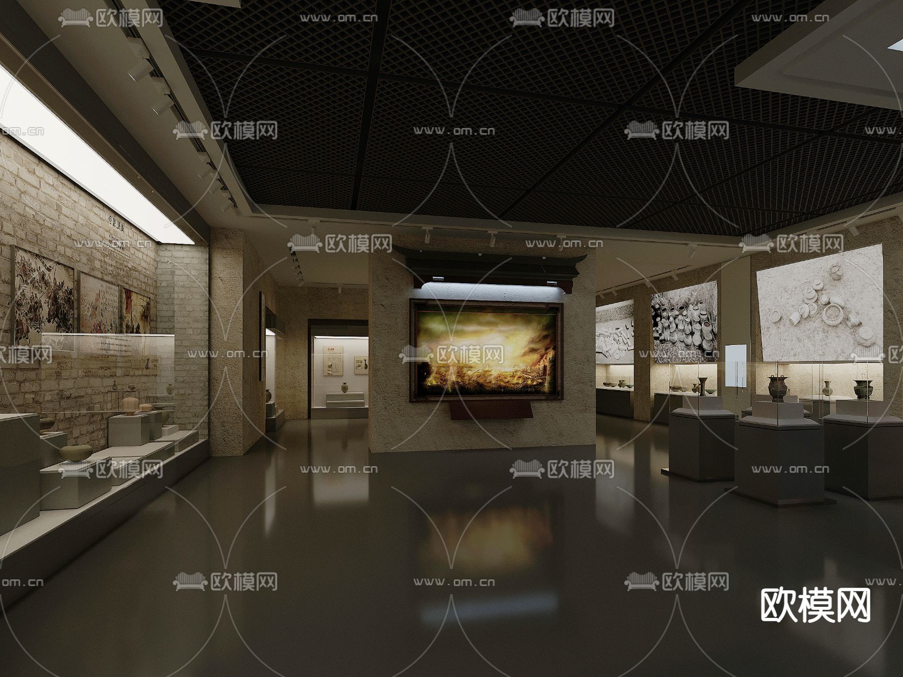 中式博物馆 文物馆3d模型下载