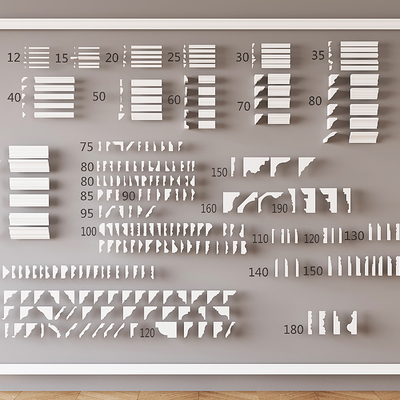  简欧石膏线 角线 顶角线su模型 