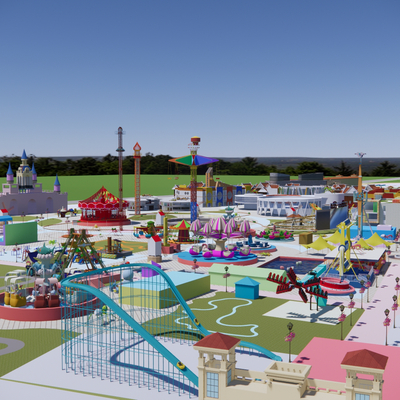  儿童游乐区su模型 