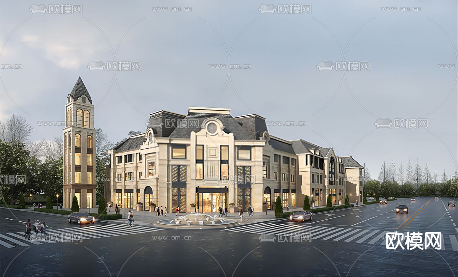 欧式酒庄su模型下载（渲染图1）