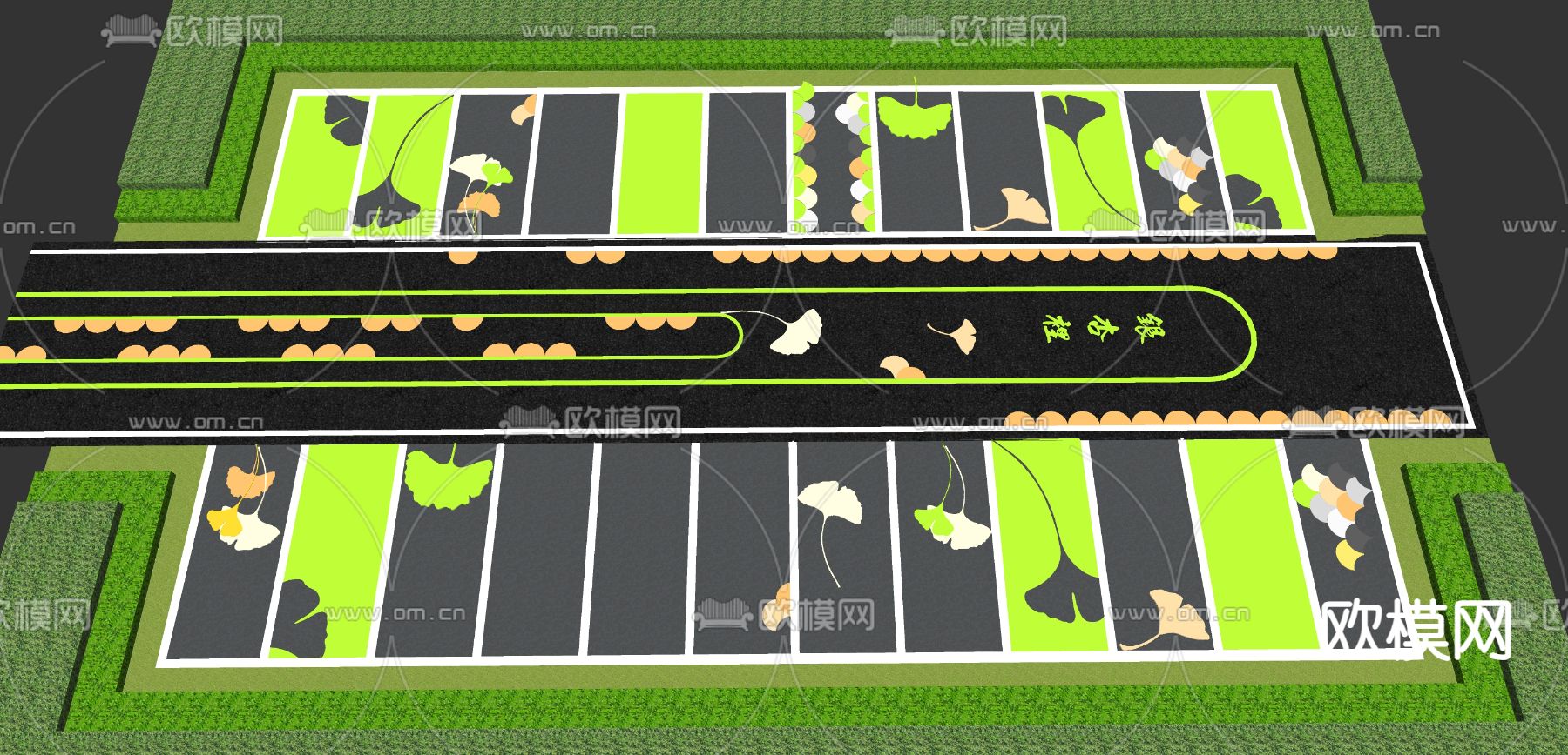 现代生态停车场su模型