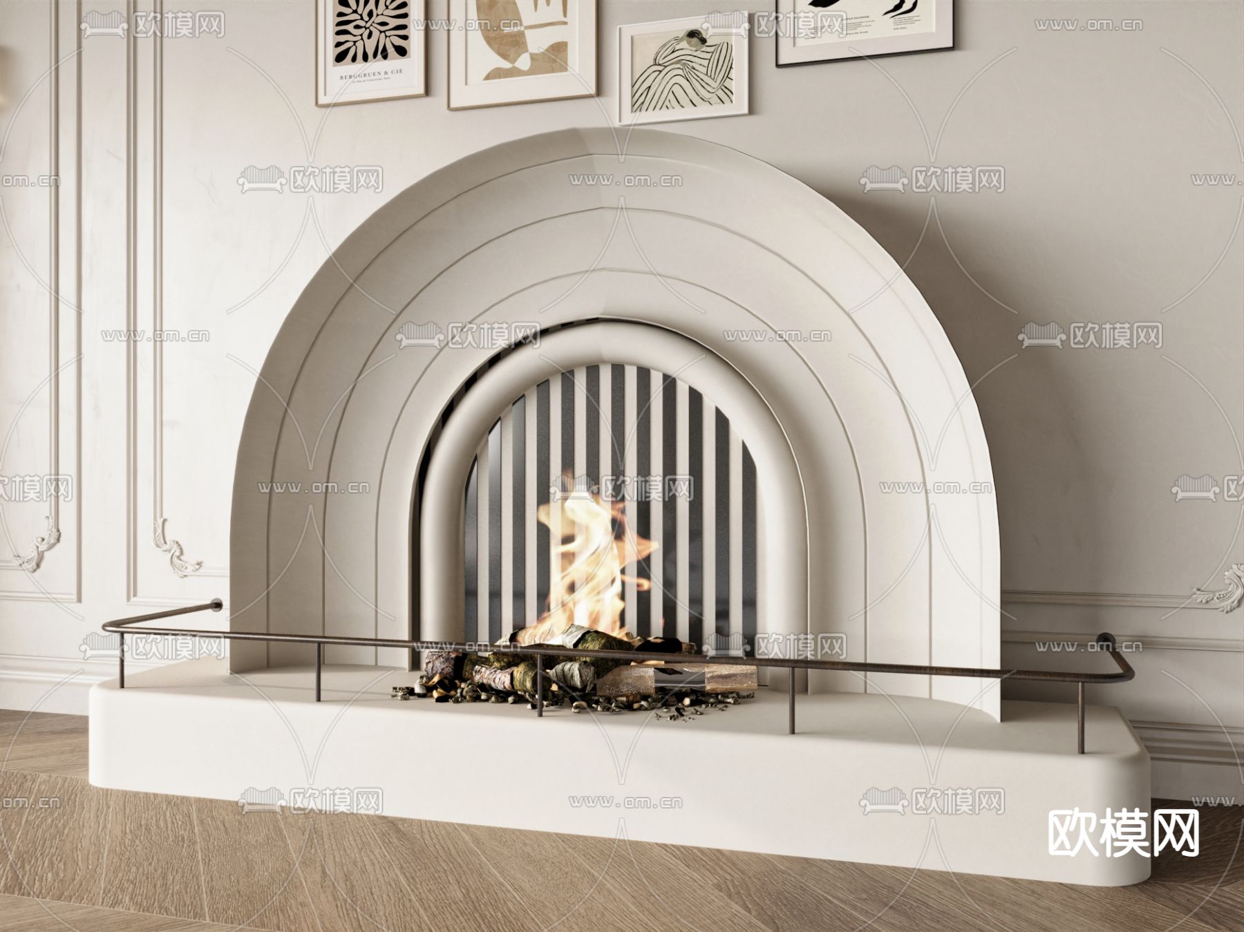 法式壁炉3d模型下载