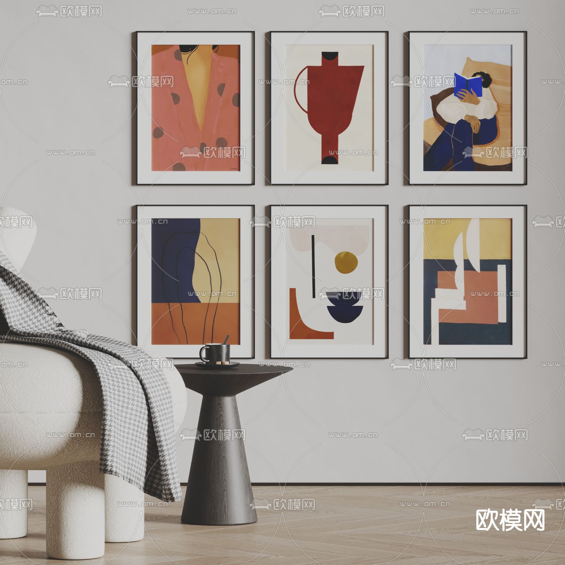 装饰画 挂画su模型下载（渲染图1）