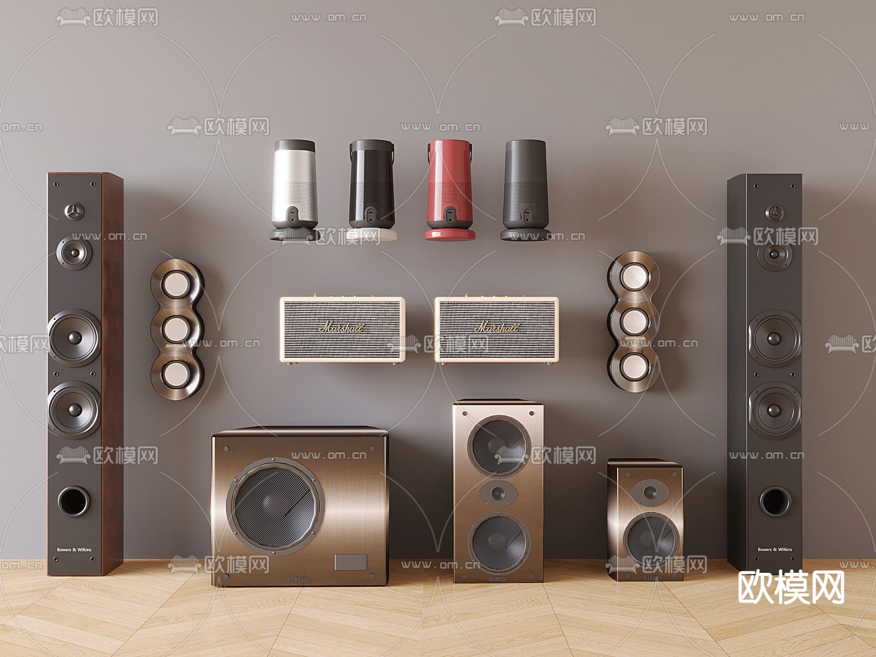 音响 低音炮 音箱3d模型下载