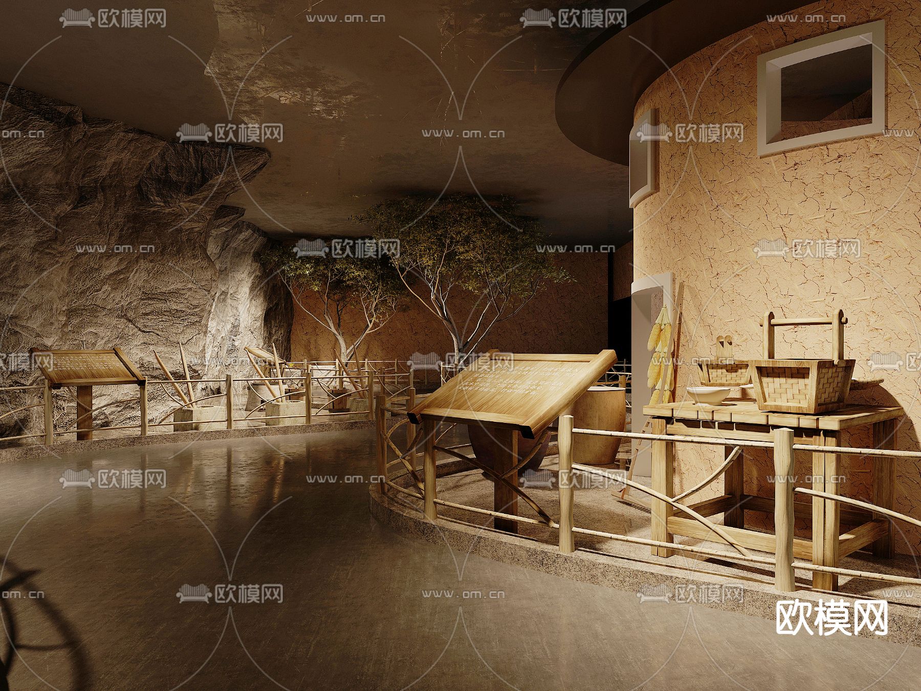 中式博物馆 展览馆3d模型下载