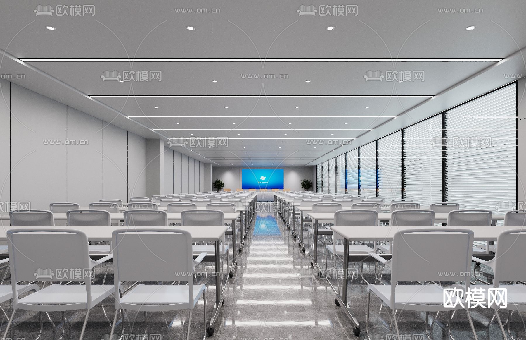 现代报告厅 会议厅3d模型下载