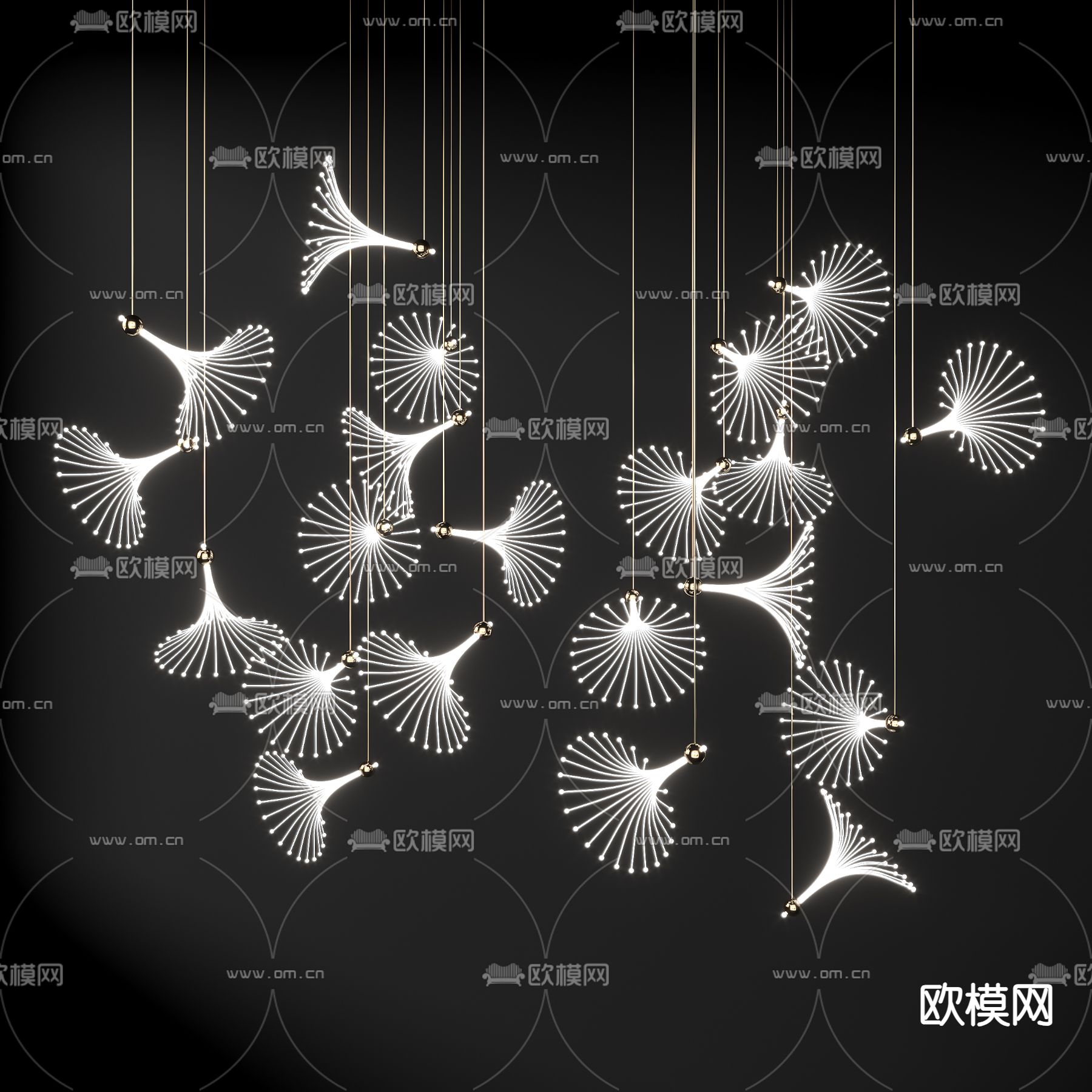 艺术吊灯 大堂灯 装饰灯3d模型下载