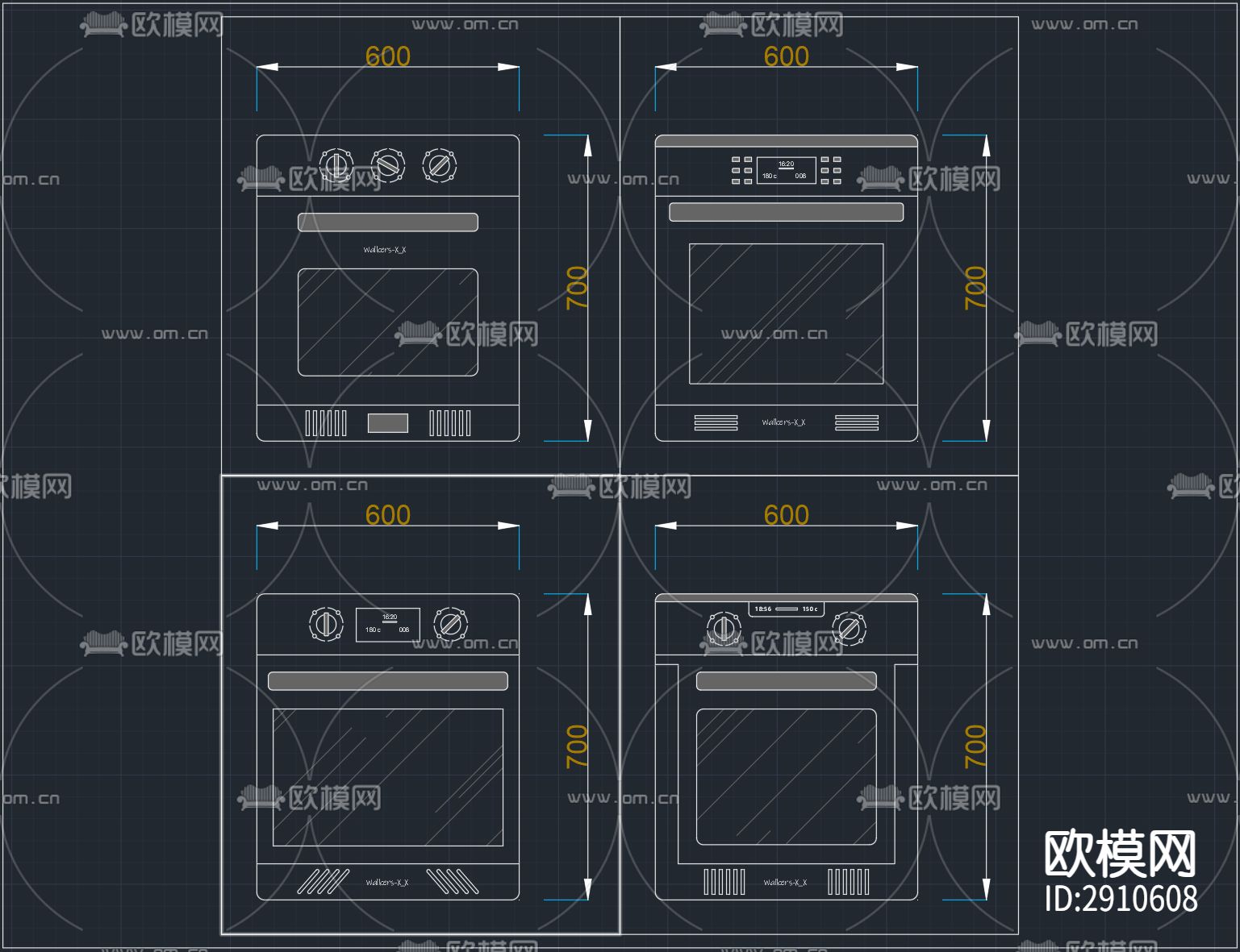 原创 烤箱 cad图库下载（渲染图4）