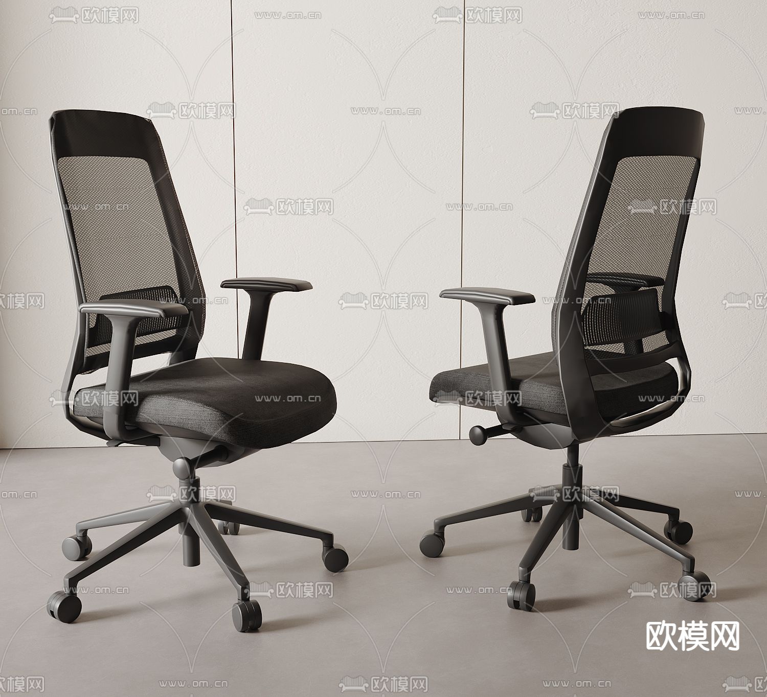 现代办公椅su模型下载（渲染图1）