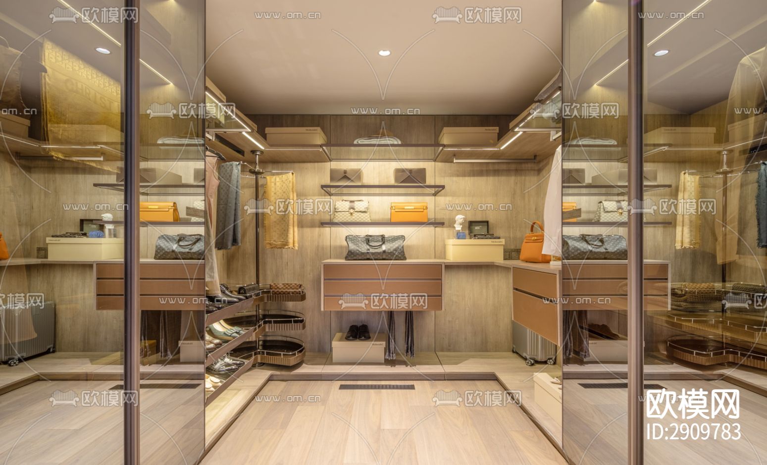 丹健国际-常州一江风华400大平层样板房cad施工图下载（渲染图6）