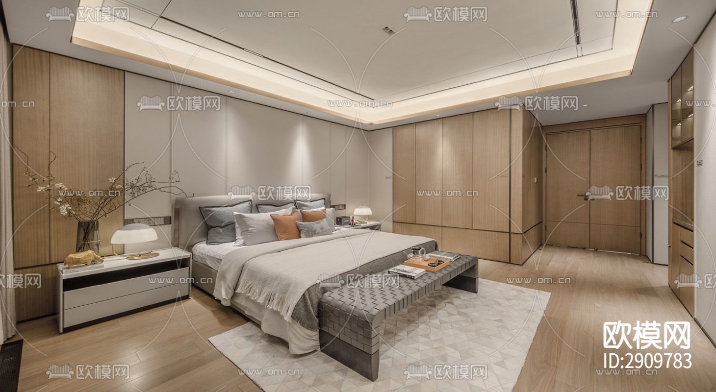 丹健国际-常州一江风华400大平层样板房cad施工图下载（渲染图5）