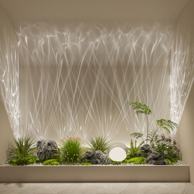  现代水波纹灯 洗墙灯su模型 