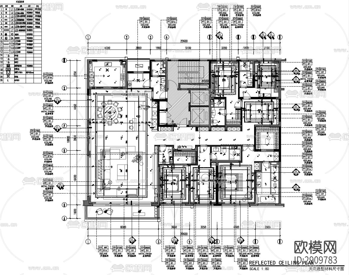 丹健国际-常州一江风华400大平层样板房cad施工图下载（渲染图8）