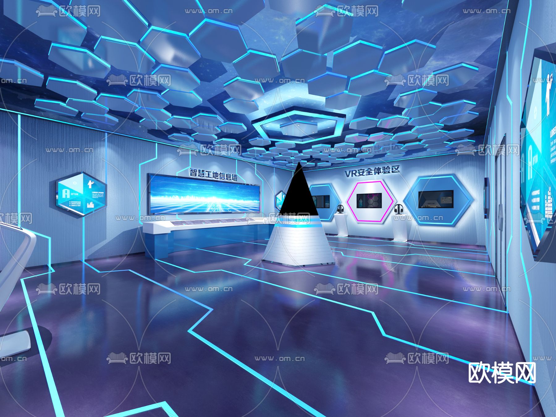 现代科技展厅su模型下载（渲染图2）