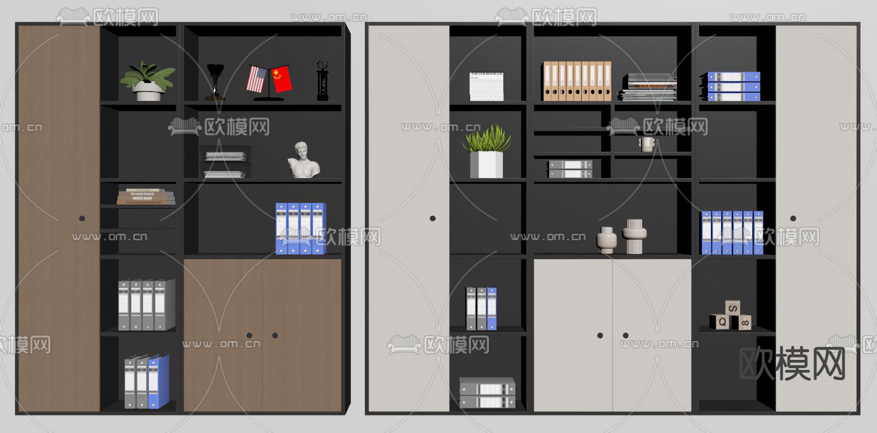 现代文件柜su模型下载（渲染图3）