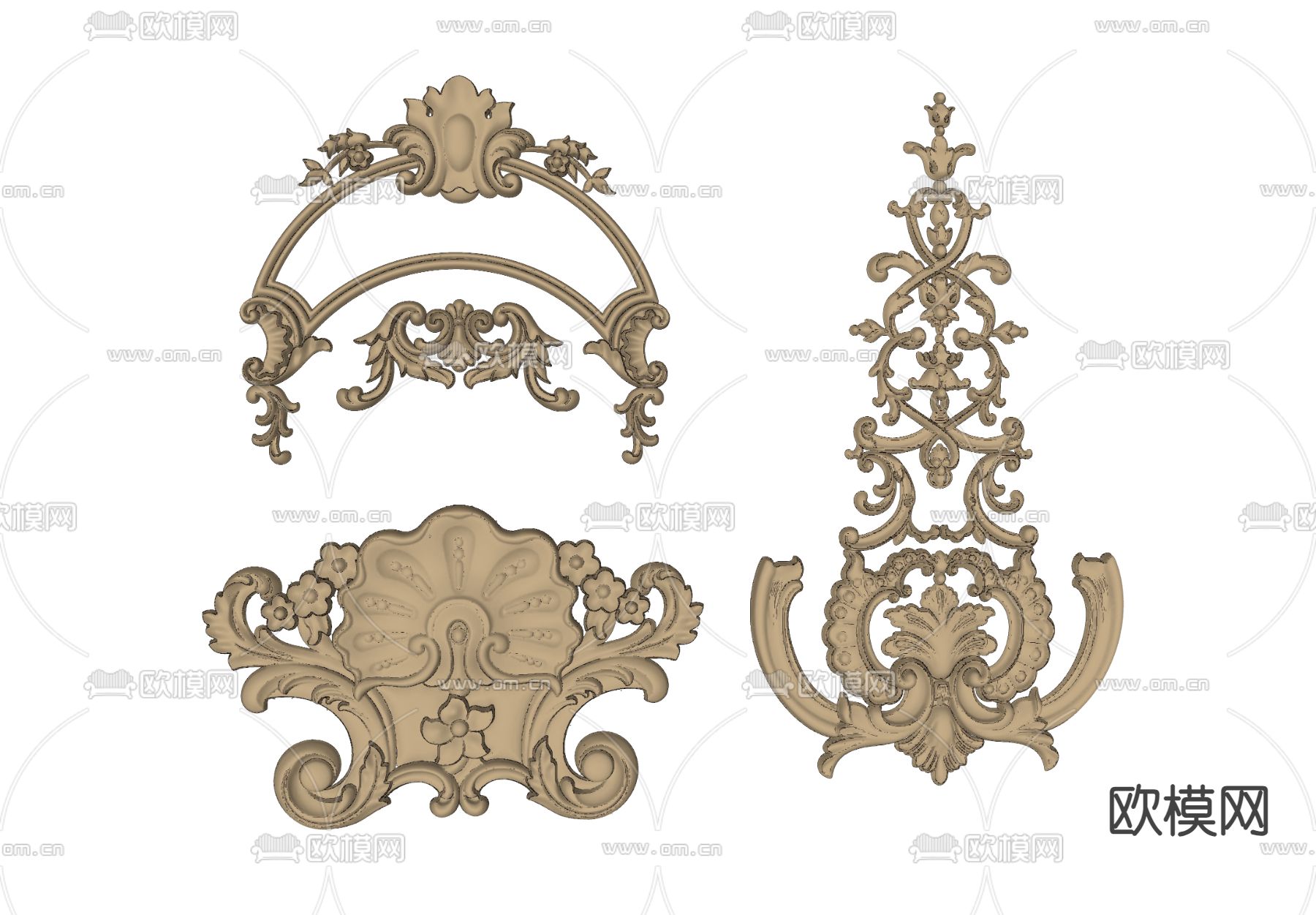 欧式古典雕花su模型下载（渲染图2）