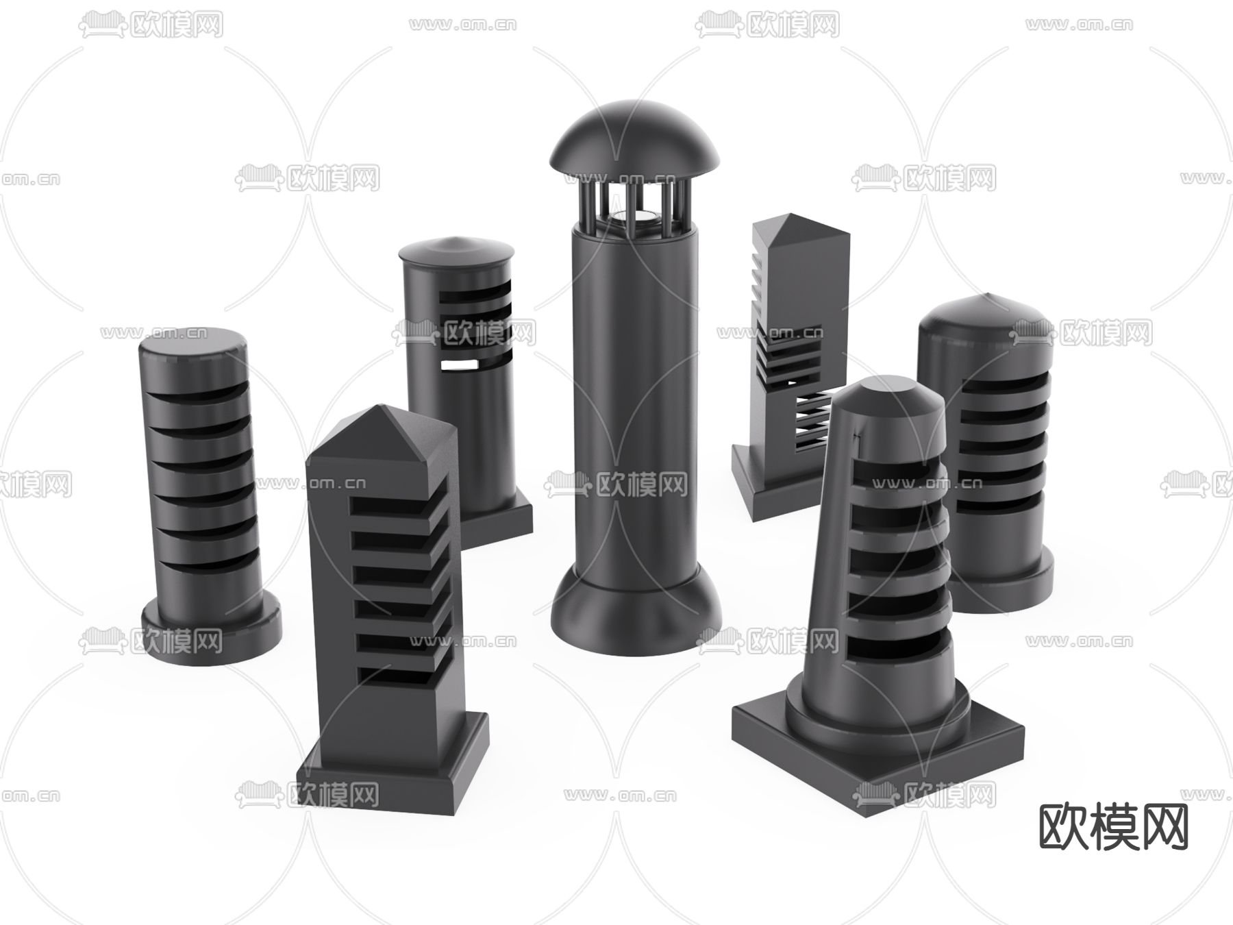 公园灯 地灯 草坪灯 户外灯su模型下载（渲染图1）