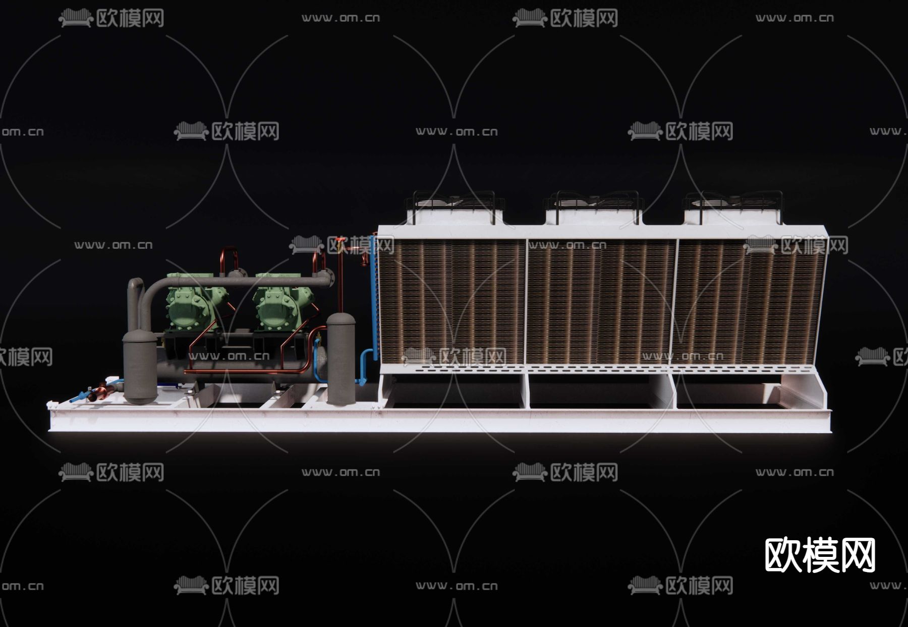 制冷机组 空调机组 多联机 冷却塔su模型下载（渲染图1）