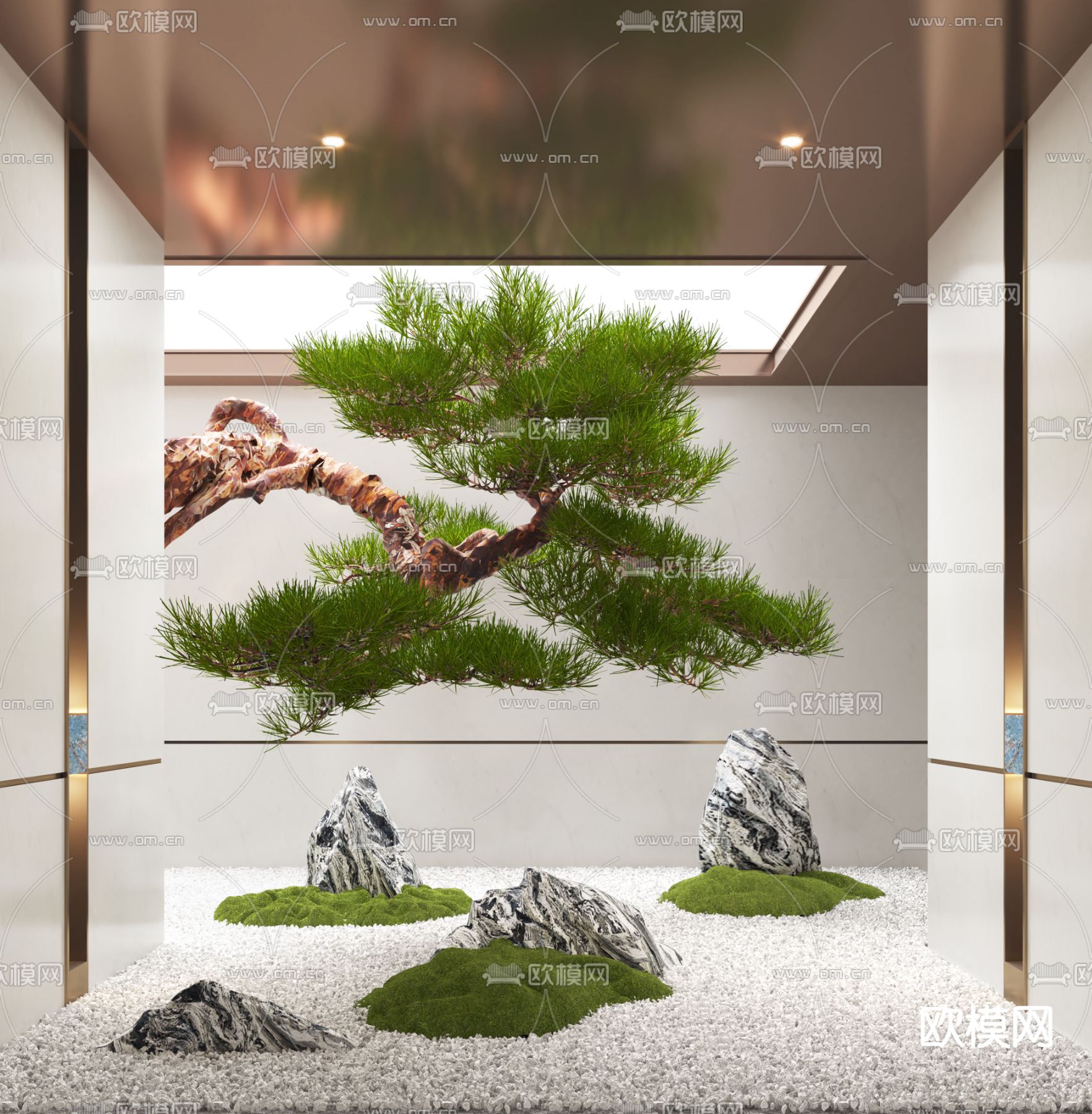 室内造景 植物堆 松树3d模型下载