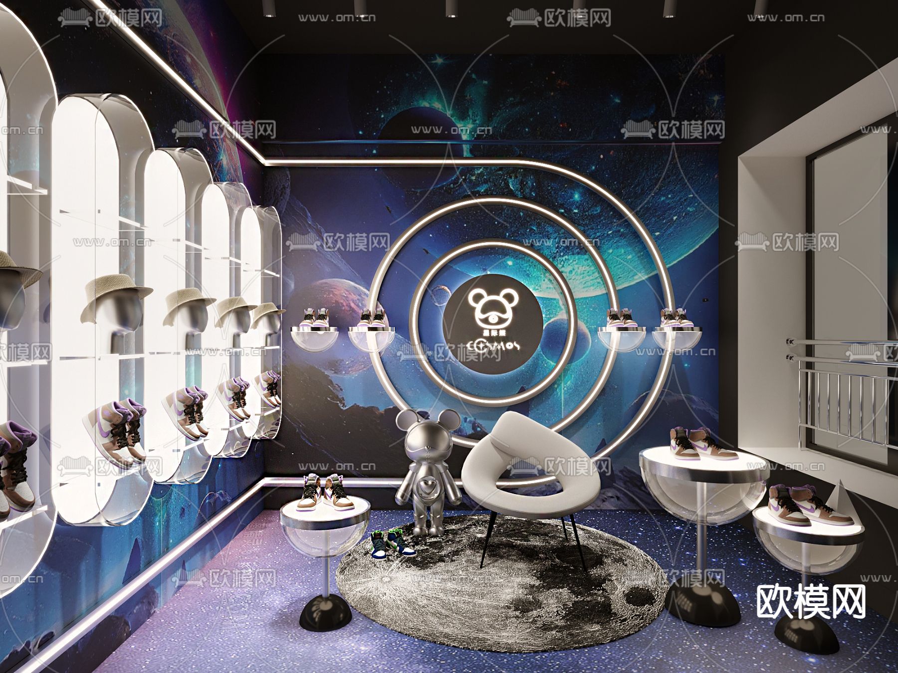 鞋店 直播间 鞋子卖场3d模型下载