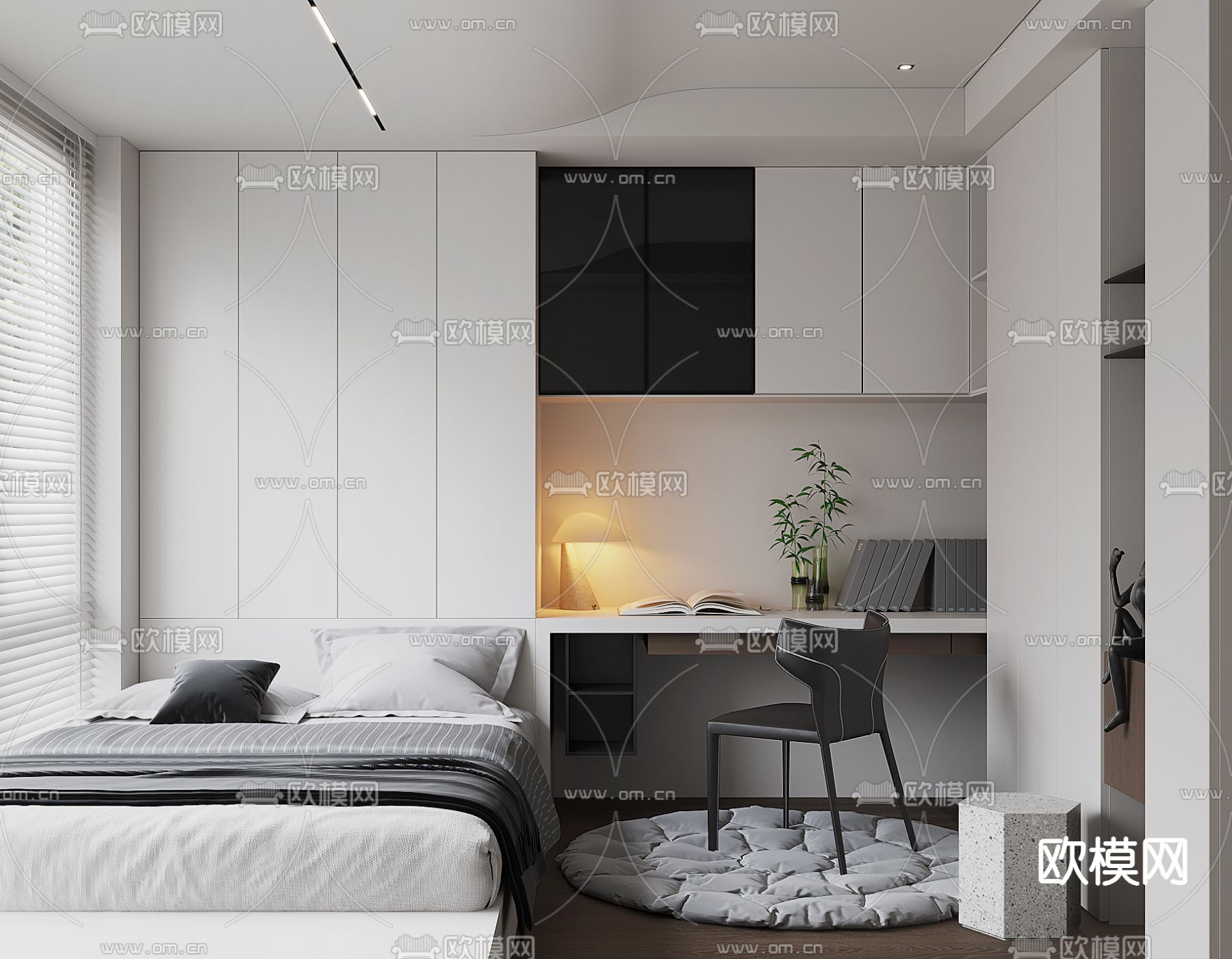 榻榻米卧室 次卧3d模型下载