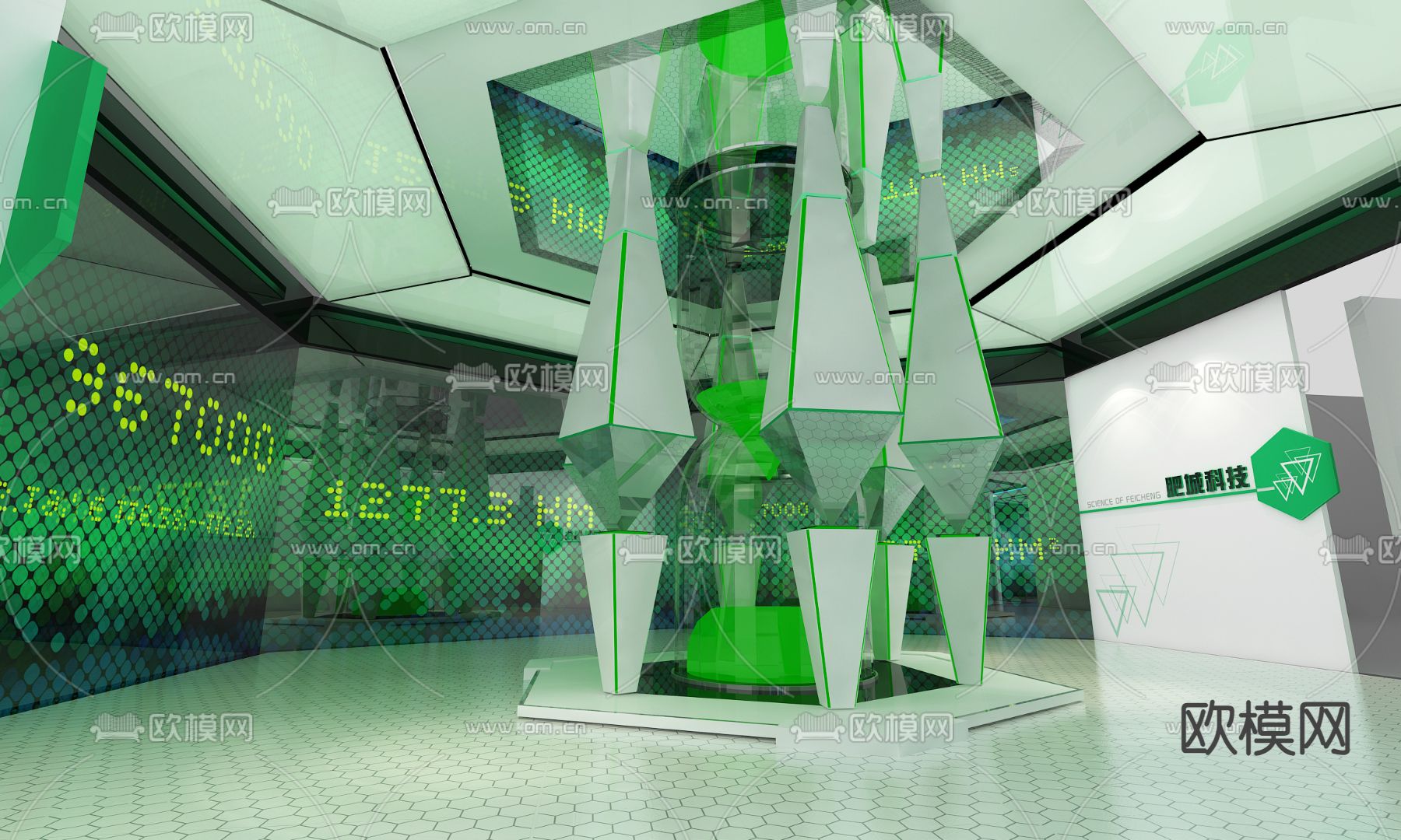 产业规划展厅su模型下载（渲染图2）