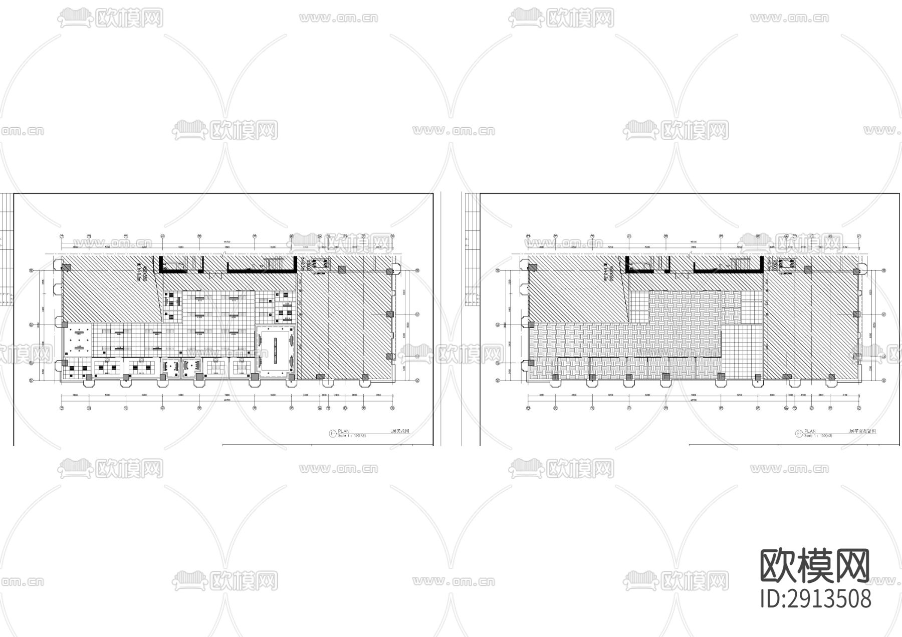 银行办公室cad施工图下载（渲染图2）