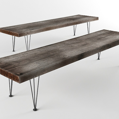 侘寂风凳子 长凳 条凳su模型