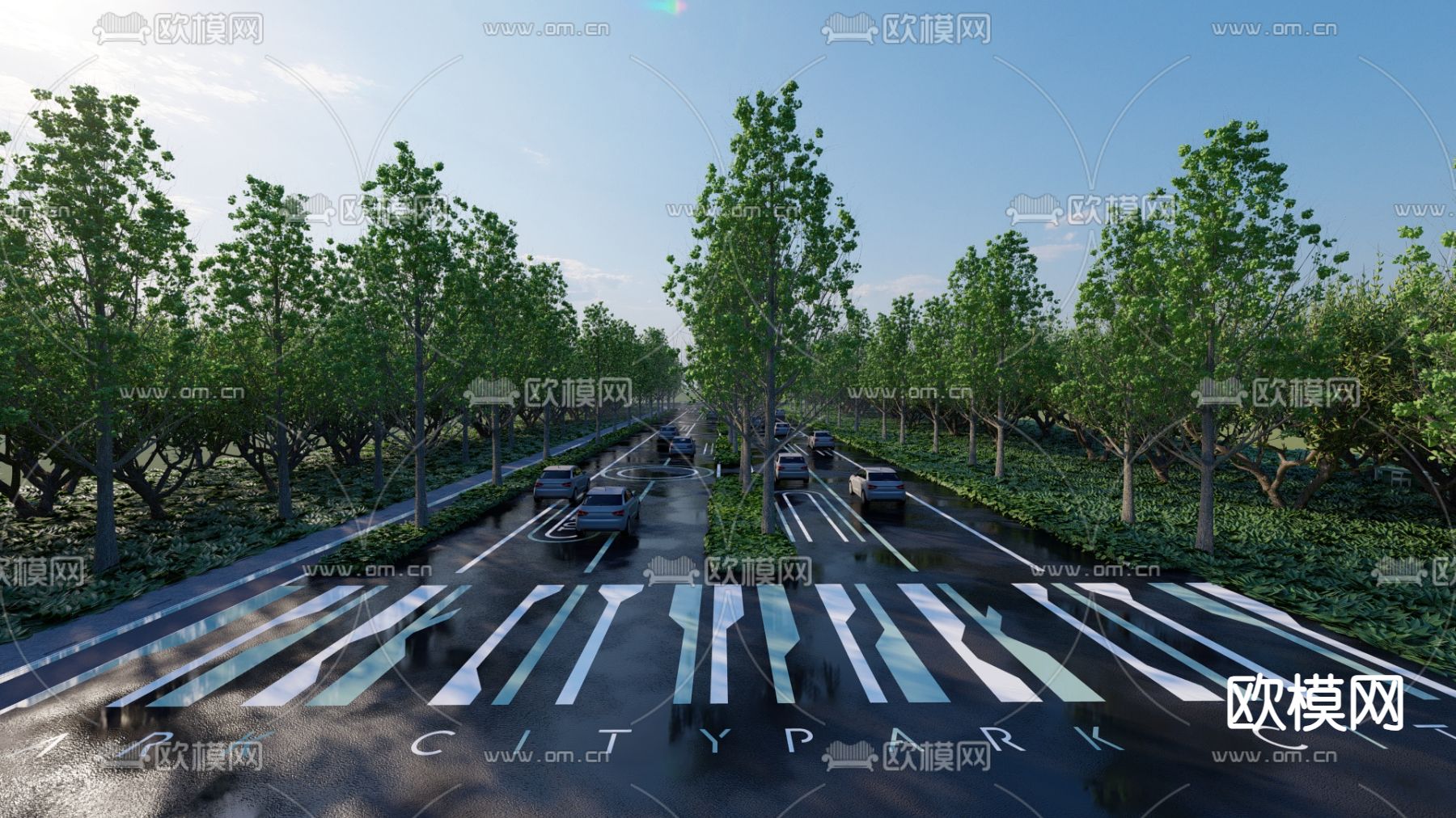 市政道路 城市公路su模型